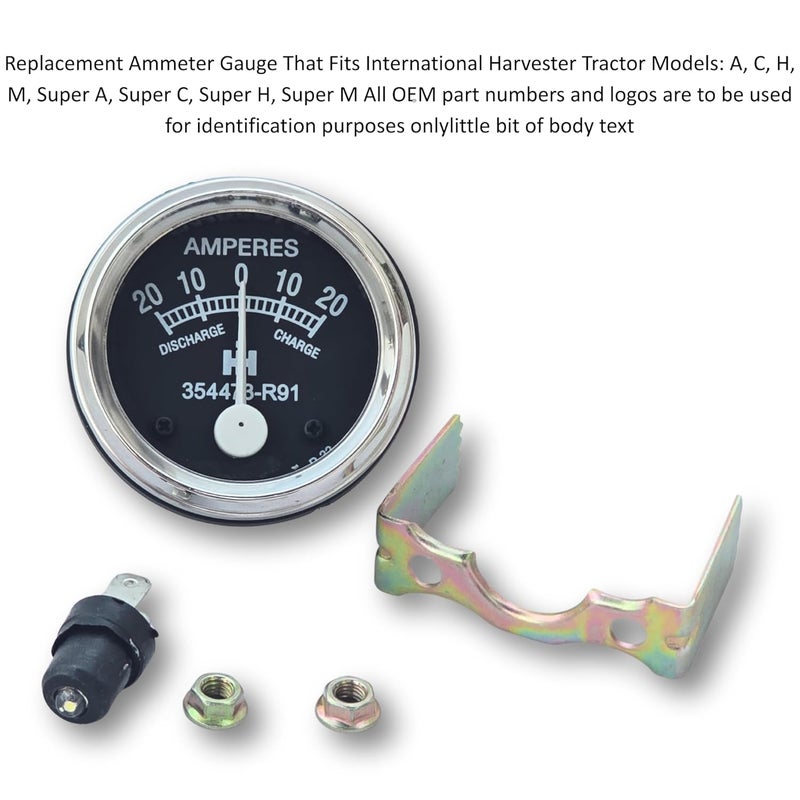 VR Autopedia 2inch 52MM Triple Gauge Kit – Oil Pressure, Ammeter & Water Temp – Fits Farmall H, M, Super A, 140, Super C, Super M, 300, 560, 400, Cub Tractors | IH Tractor Parts (1947-1954) - Image 5